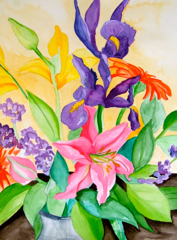 Summer Flowers, 2006, watercolor on paper, © Elaine Lipson - All rights reserved